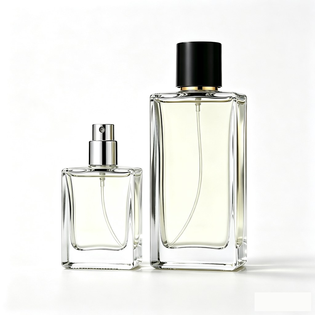 Glass perfume bottle with EAGLE label