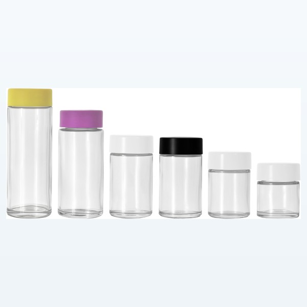 Child-resistant glass pre-roll tubes with pop-top caps