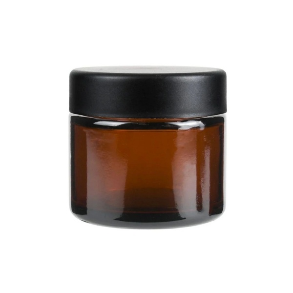 Amber glass child resistant jars