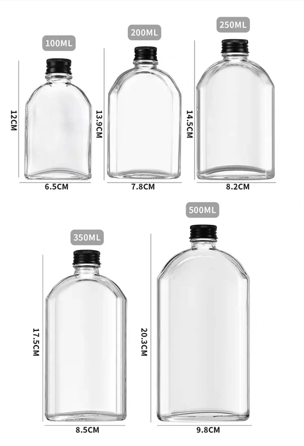 Flat Glass Bottle