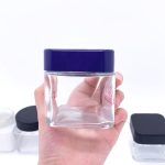 Wholesale Flower Packaging Smell Proof 3oz 4oz 5oz Square CR Glass Jar with Child Resistant Plastic Lids | Eaglebottle