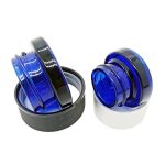 Wholesale Wholesale 5 Ml 9MI Mini Oval Crc Cap Baller Container Blue 3Ml 7ML Glass CBD Concentrate Jar With Childproof Cap | Eaglebottle