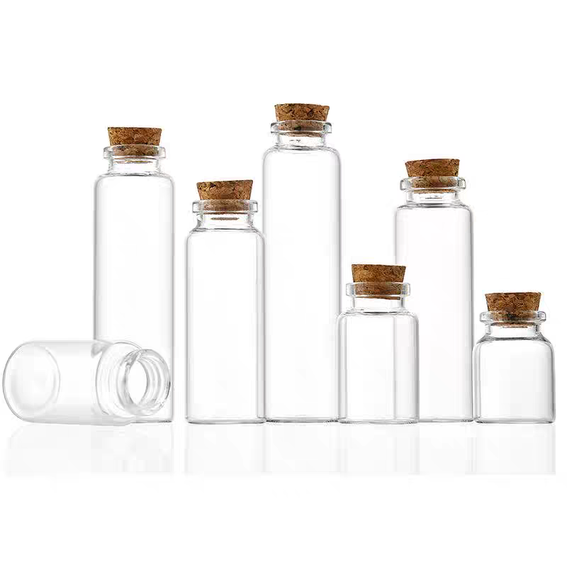 5ml-100ml Glass Test Tube W/Cork Lid