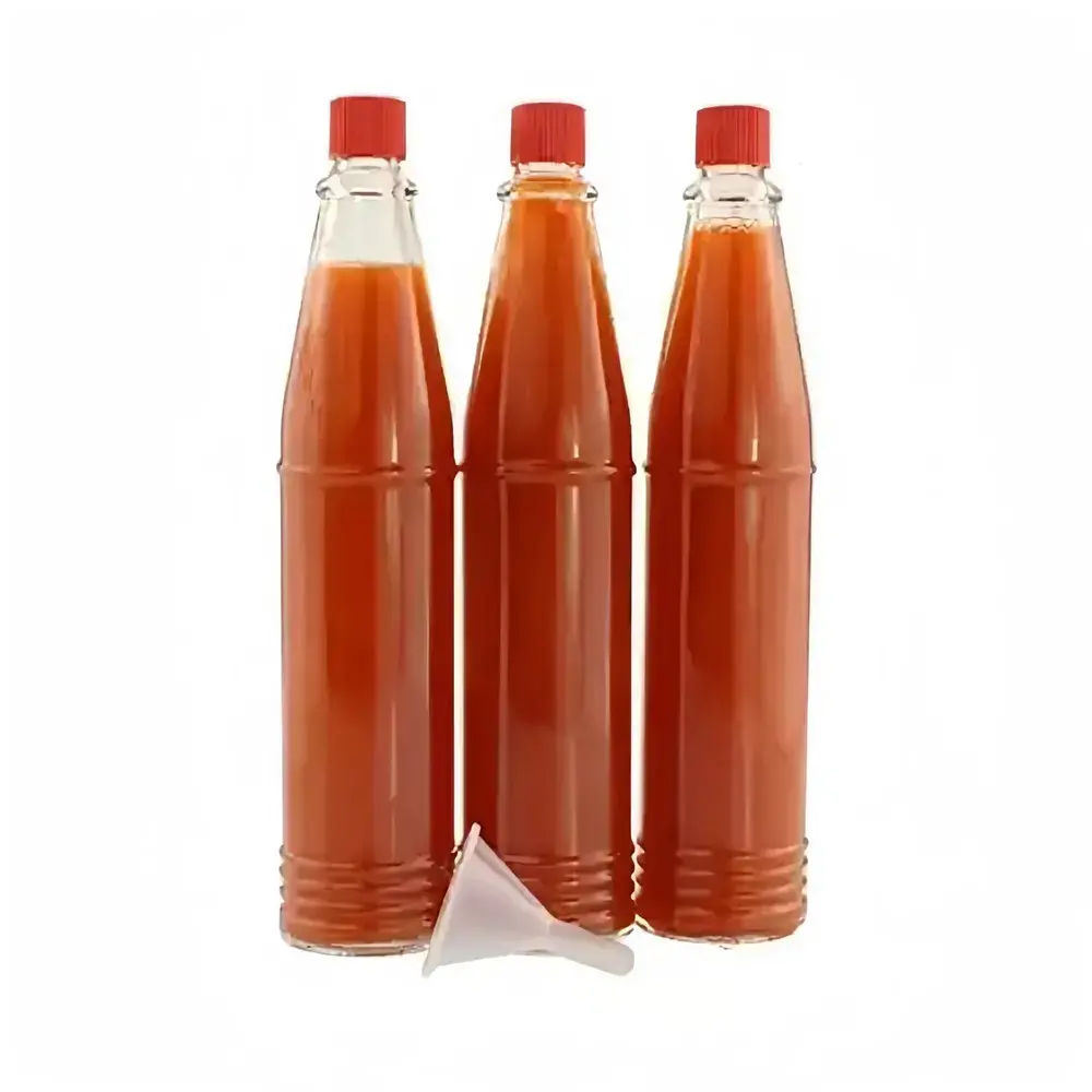 Custom Glass Tabasco Bottle 3 oz Clear Glass Hot Sauce Woozy Bottles With Small Opening 13-415 Red PP Plastic Caps