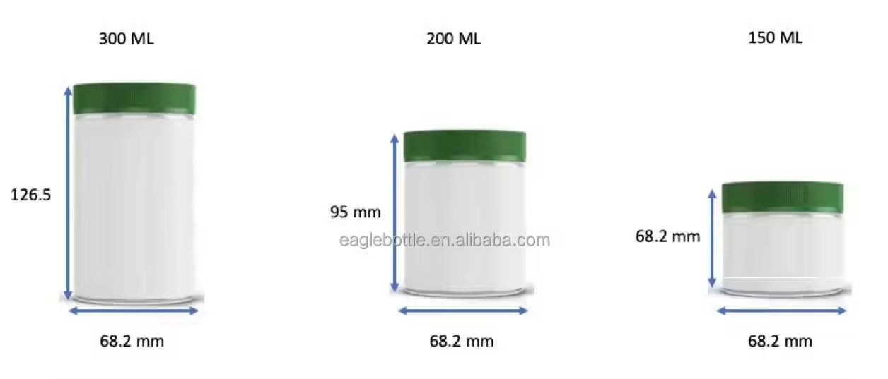 Wholesale 150ml 200ml 300ml Recyclable Refill Large Pressed Screw Cap Pre Rolled Child Resistant Glass Jar For Medical Packaging