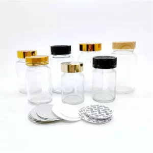 60ml -1L Clear Amber Blue Packer/ Pill/Vitamin Glass Bottle W/ Cap