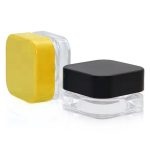 Wholesale 3ml 5ml 7ml 9ml Clear Square Glass Container 1 Gram Glass Cannabis Concentrate Jar With Child Resistant Screw Lids | Eaglebottle