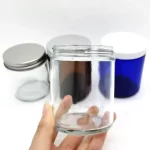 Wholesale 6oz 8oz 9oz Clear/Amber /Blue Straight sided Glass Jar W/ Cap | Eaglebottle