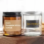 Wholesale Luxury home decoration glass candle jar bespoke aromatherapy oil soy wax candle in 4oz 6oz 8oz amber glass jar | Eaglebottle