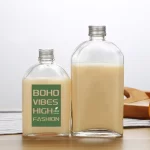 Wholesale Flat Glass Bottles Flask Hip Bottles Customized Logo Print Coffee Juice Milk Glass Bottles 100ml 200ml 250ml 350ml 500ml Square | Eaglebottle