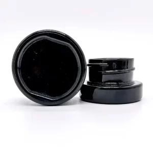 Round Black UV Glass Cannabis Concentrate Jar 3ml 5ml 7ml 9ml