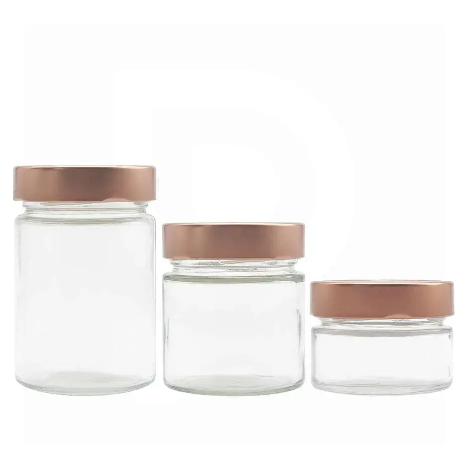 glass jars with deep tinplate lids